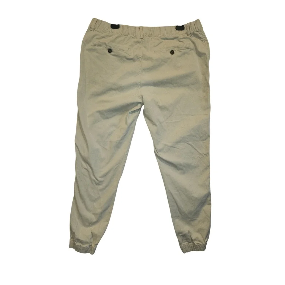 Bearbottom Mens XL Khaki Tan Stretch Cotton Twill Jogger Pants 27 Inseam